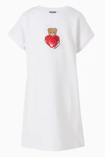 Teddy-print T-shirt Dress