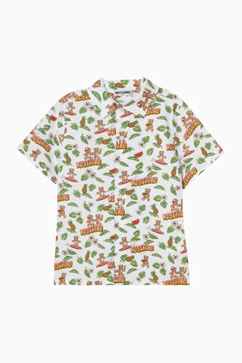 All-over Teddy-print Shirt