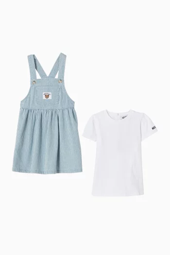 Two-Piece Striped Dress Set