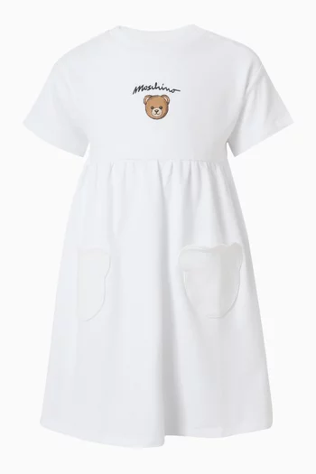 Teddy-print Pocket Dress