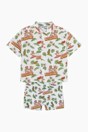 All-over Teddy-print Shirt