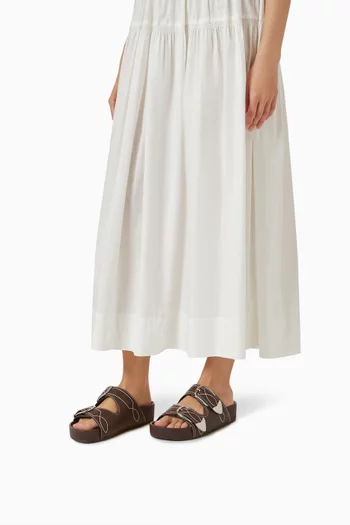 Nico Flat Sandals in Leather