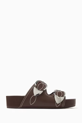 Nico Flat Sandals in Leather