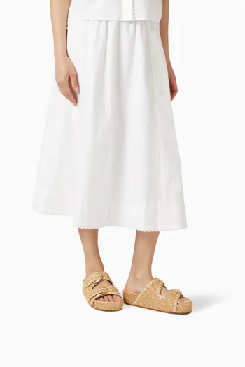 Nico Flat Sandals in Raffia