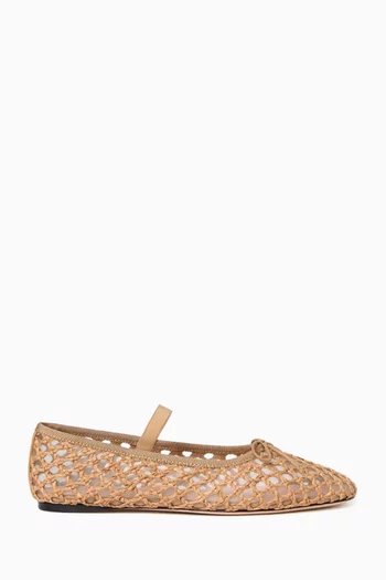 Leonie Ballerina Flats in Crochet Raffia
