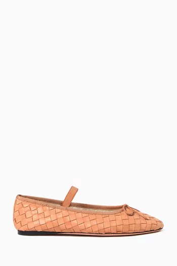 Leonie Ballerina Flats in Woven Leather