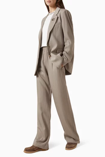 Brittany Pinstriped Pants in Crepe