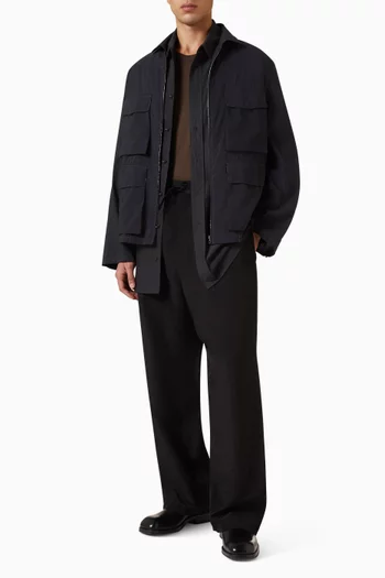 3D Pocket Jacket in Washed Technical Cotton