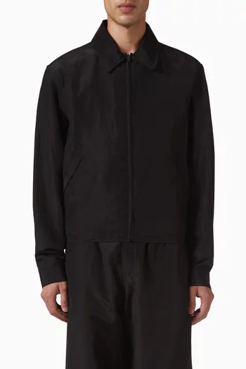 Short Blouson Jacket in Linen & Viscose