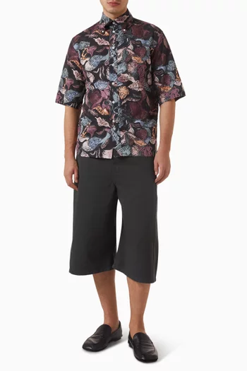 Floral-print Shirt in Cotton-poplin