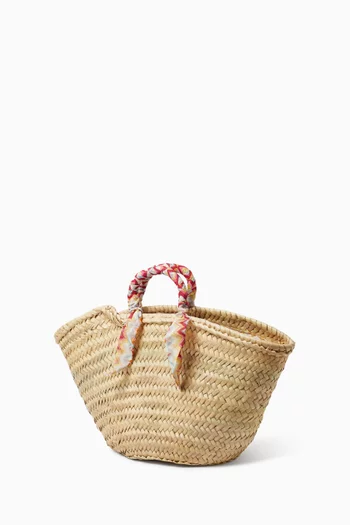 Scarf Tote Bag in Raffia
