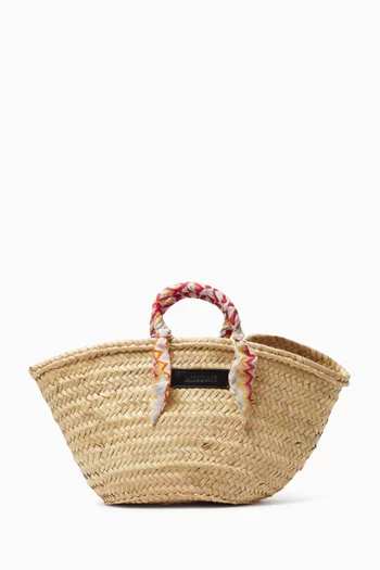 Scarf Tote Bag in Raffia