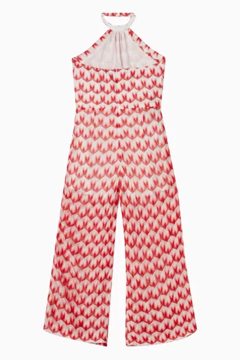 Printed Halter Jumpsuit in Viscose