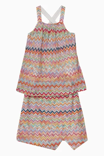 Zigzag Wrap Skirt in Cotton