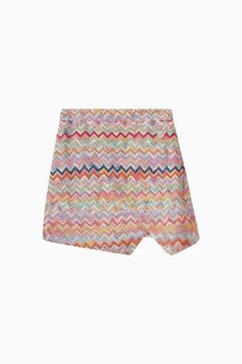 Zigzag Wrap Skirt in Cotton