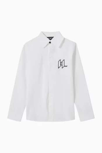 Logo-embroidered Shirt in Cotton-poplin
