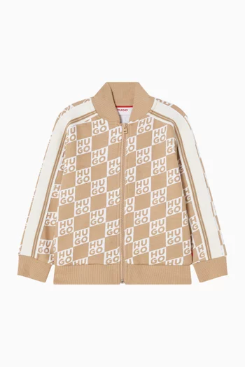 Logo Zip Jacket in Cotton-blend