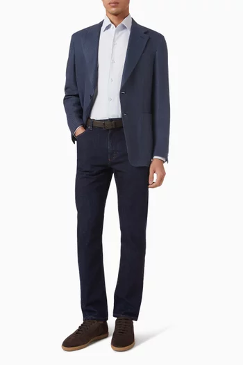 Crossover Jacket in Linen-wool & Silk