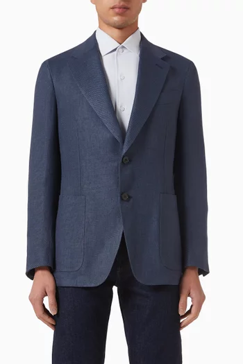 Crossover Jacket in Linen-wool & Silk