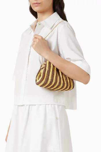 Bailey Dome Clutch in Raffia