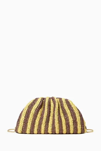 Bailey Dome Clutch in Raffia