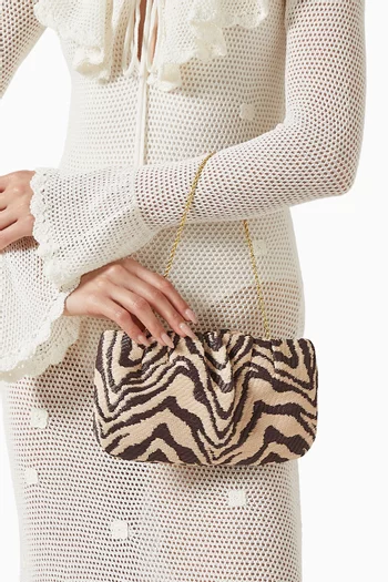 Serena Zebra Gathered Clutch