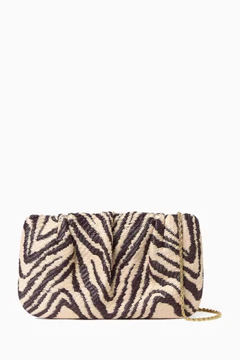 Serena Zebra Gathered Clutch