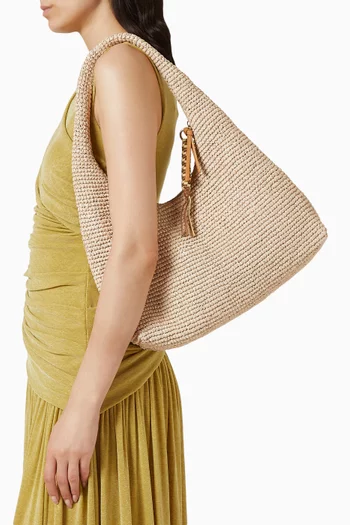 Willow Hobo Bag in Natural Woven Raffia
