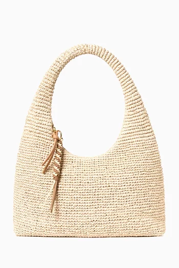 Willow Hobo Bag in Natural Woven Raffia