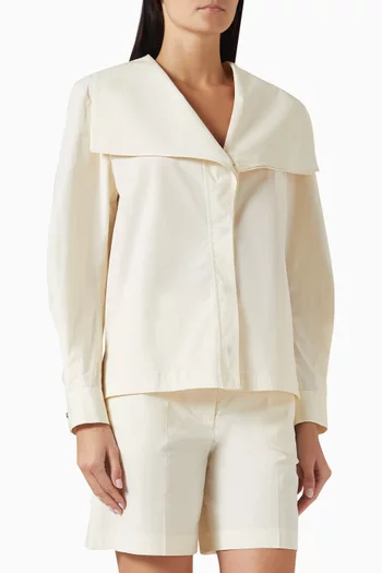 Sailor-collar Shirt in Cotton Poplin