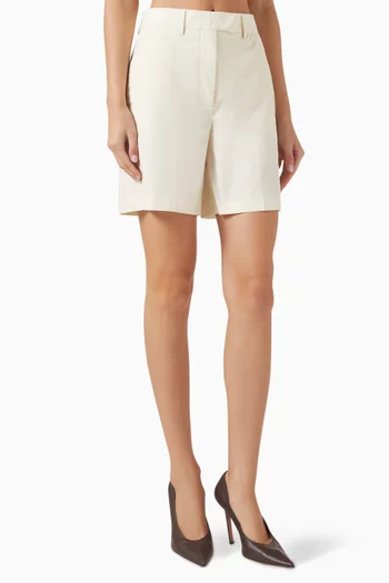 MId-rise Shorts in Cotton Poplin