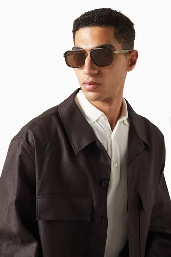 Transparent Aviator Sunglasses in Acetate