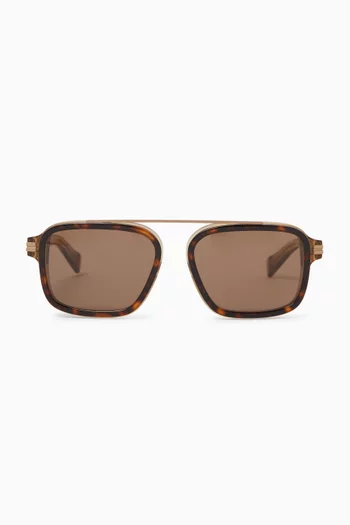 Transparent Aviator Sunglasses in Acetate