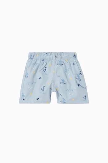 Seaside Print Swim Shorts
