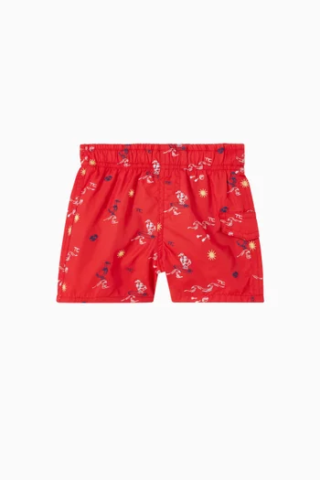 Seaside Print Swim Shorts