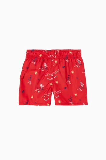 Seaside Print Swim Shorts