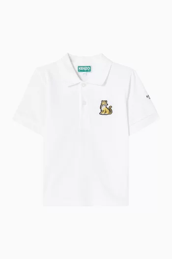 Embroidered Polo Shirt in Cotton-piqué