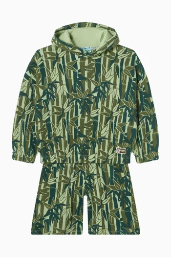 Bamboo-print Bermuda Shorts in French Terry