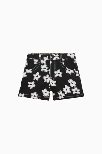 Daisies Shorts in Cotton-denim