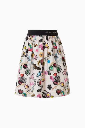 Graphic Print Skirt