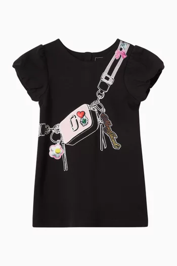 Bag Graphic-print Dress in Cotton Jersey