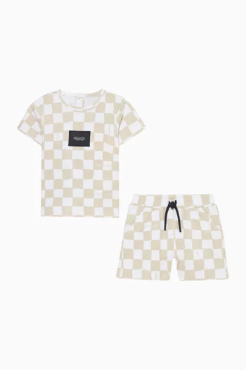 Checked Logo Shorts Set
