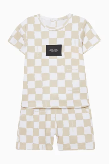 Checked Logo Shorts Set