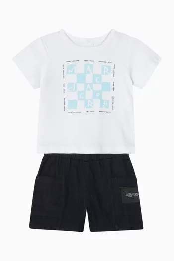 Graphic‑print T‑Shirt & Cargo Shorts Set