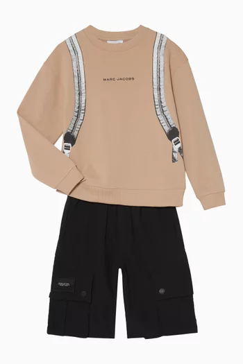 Backpack Sweatshirt in Cotton Jersey