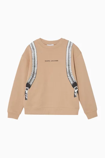 Backpack Sweatshirt in Cotton Jersey
