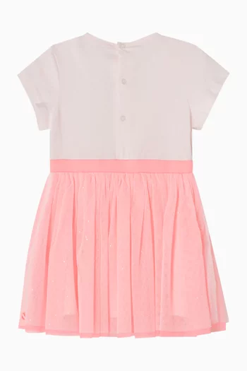 Bag-print Dress in Cotton & Tulle