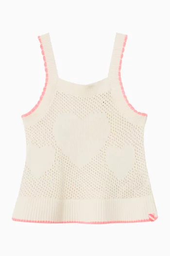 Heart Crochet Tank Top in Cotton-knit