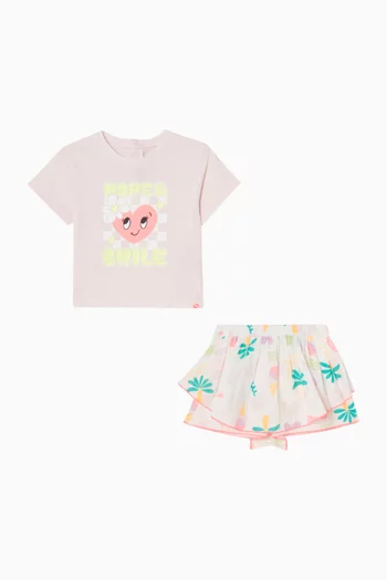 Heart Graphic T-Shirt & Shorts Set