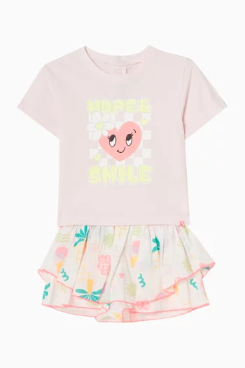 Heart Graphic T-Shirt & Shorts Set